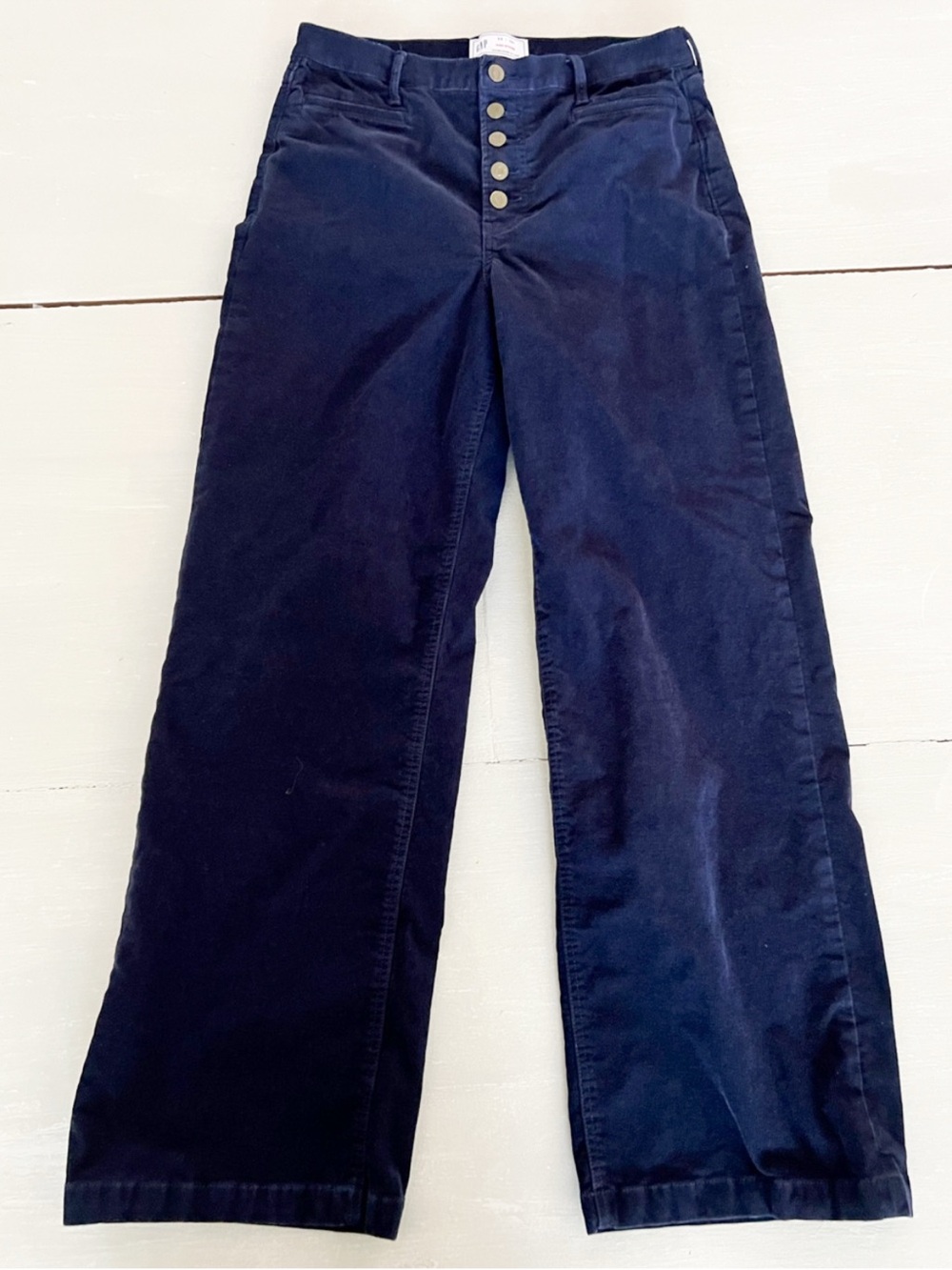 GAP 1969 High Rise Pants | Women’s 30/10L | Navy Corduroy | 5-Button Fly